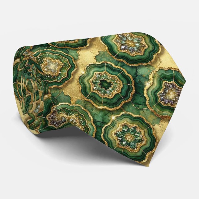 Bling & Sparkle | Floresta Verde Gravata de Geodo  (Rolled)