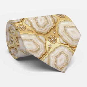 Bling & Sparkle Gravata de Pescoço em Luxo White