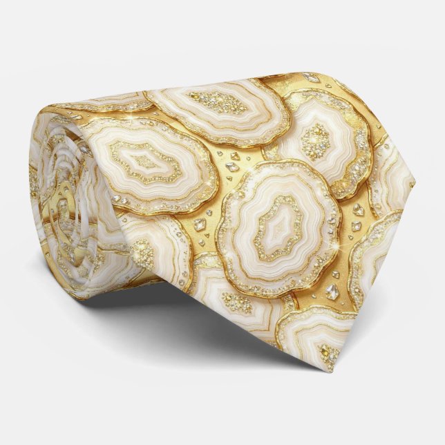 Bling & Sparkle | Gravata de Pescoço em Luxo White (Rolled)