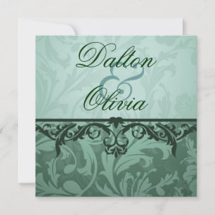Blissful Brocade Sage - Convite para Casamento Flo