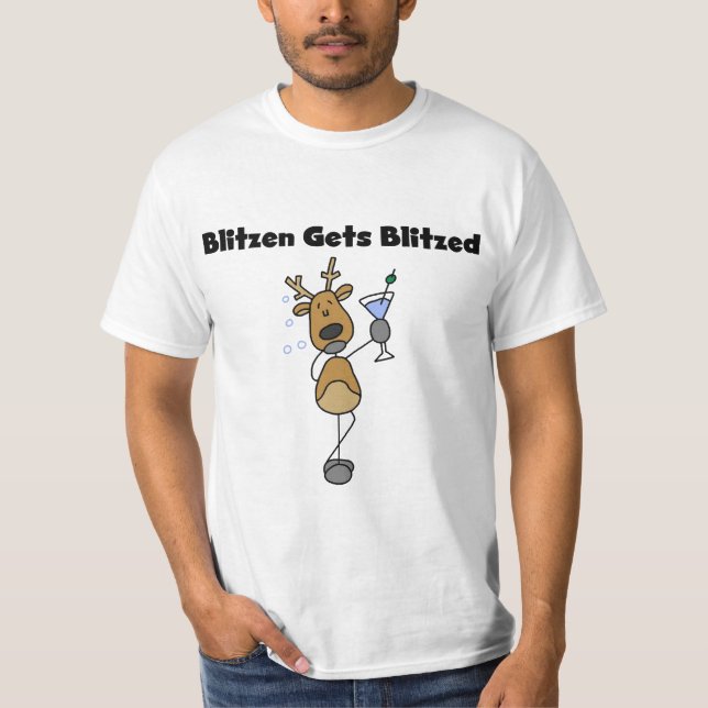 Blitzen recebe Camisetas e presentes de renas estr (Frente)