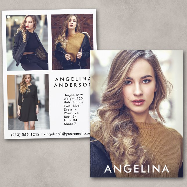 Blk da placa Comp do Ator Modelo - 3 Fotografias V (Customize to change background color, text size or text style.)