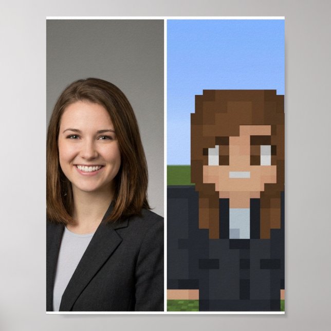BlockPix Minecraft Character Poster (Frente)