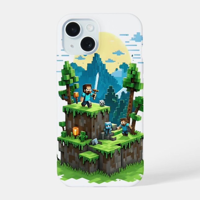 BlockQuest Adventures – capa de iPhone 15 em Pixel (Verso)