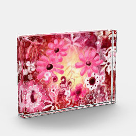 Bloco acrílico - Abstrato branco-branco, cor-de-ro