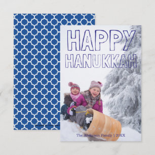 Bloco Azul Feliz Hanukkah - Cartão Hanukkah 3x5