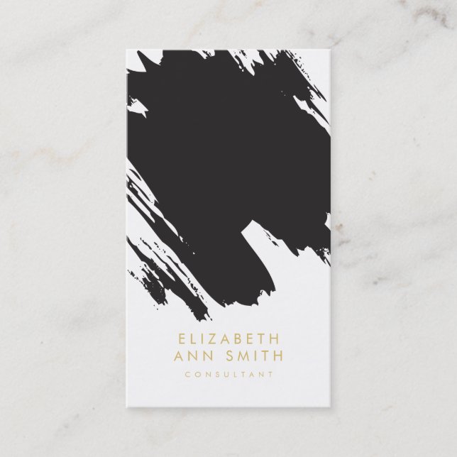Bloco chique do cartão de visita dos Brushstrokes (Frente)