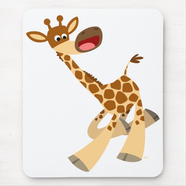 Bloco de animação bonito Ambling Giraffe Mousepad (Frente)