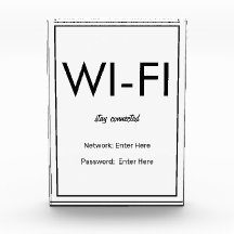 Bloco de Convidado Wi-Fi Branco Moderno