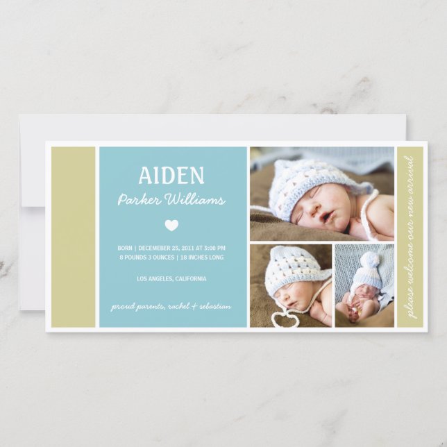 BLOCO DE COR | ANÚNCIO DO NASCIMENTO DO MENINO DO  (Frente)