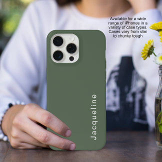 Bloco de Cor Nome Verde Moderno Rótulo Minimalista