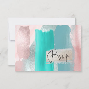 Bloco de Cores de Aquarela RSVP de PixDezines Azul