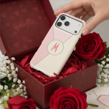 Bloco de Cores Rosa Pastel e Creme com Monograma C