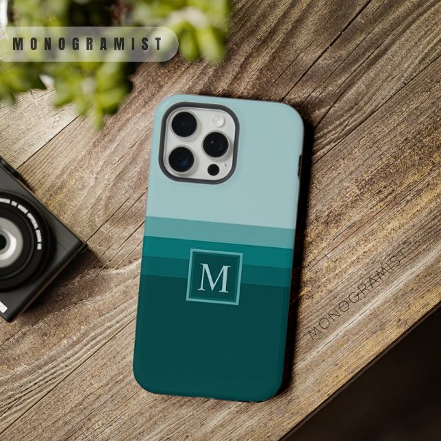 Bloco de cores verde azul-lacrimogêneo personalizá (Customizable Teal Blue Green Color Block iPhone Case)