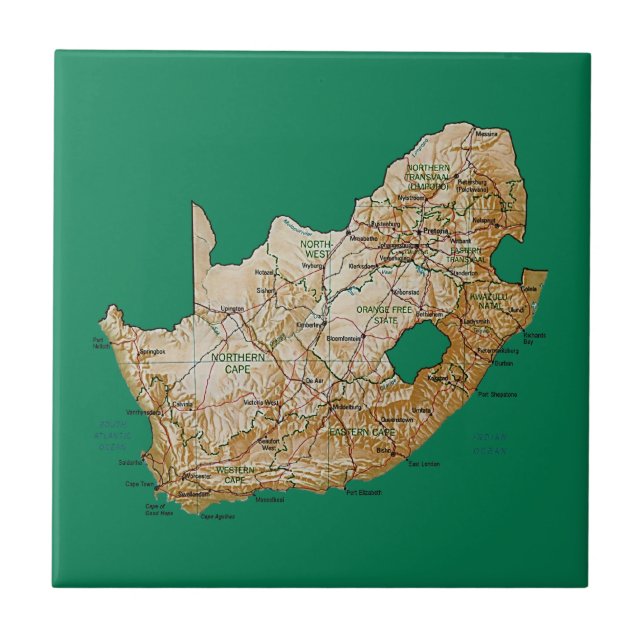 Bloco de Mapa da África do Sul (Frente)
