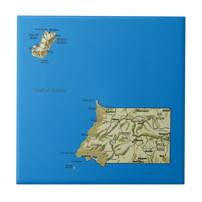 Bloco de Mapa da Guiné Equatorial (Frente)