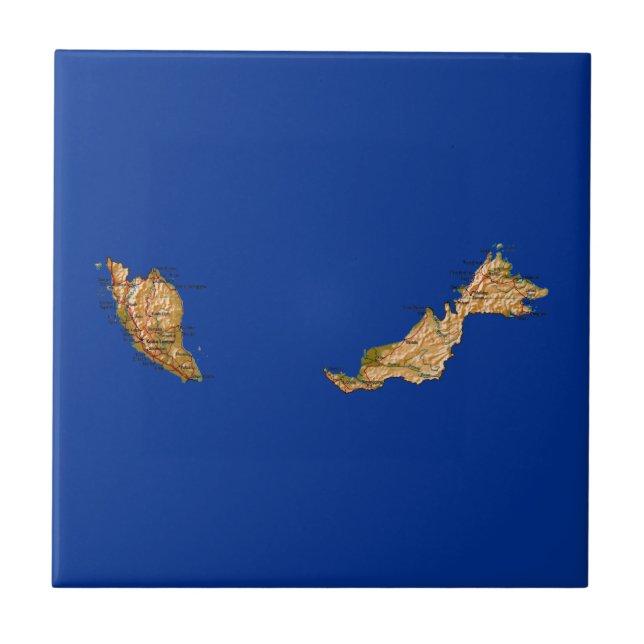 Bloco de Mapa da Malásia (Frente)