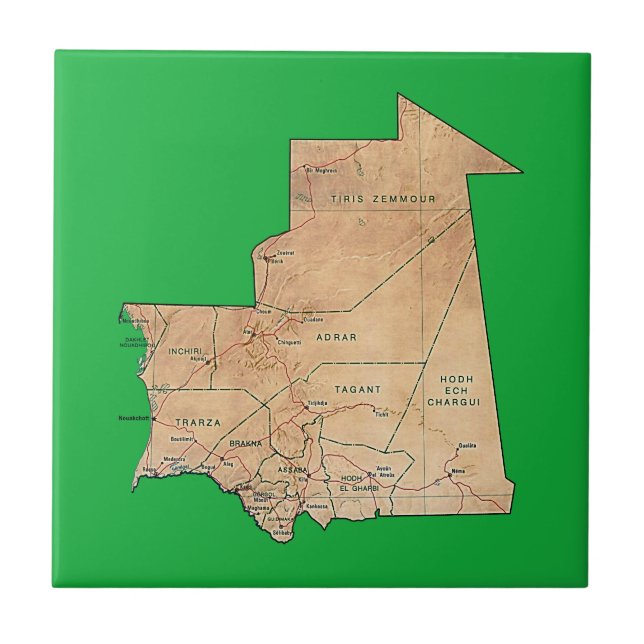 Bloco de Mapa da Mauritânia (Frente)