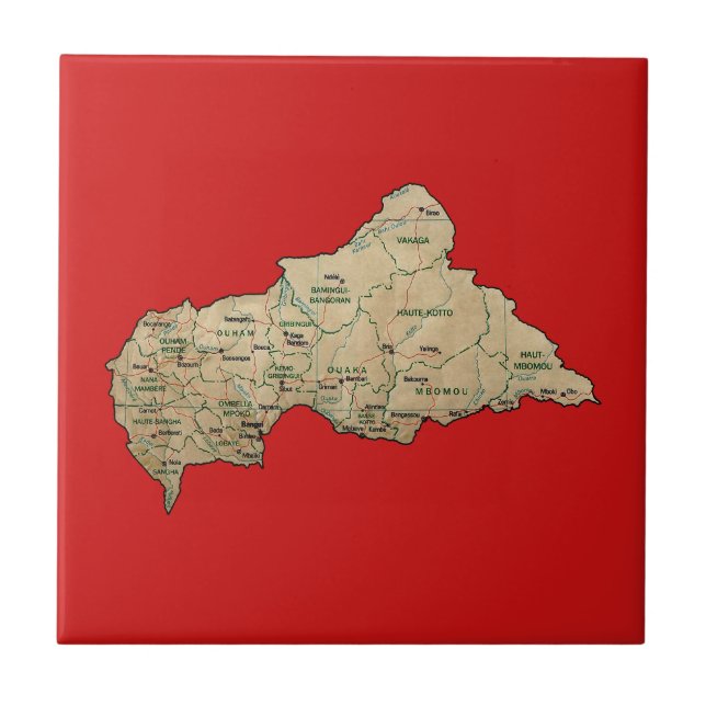 Bloco de Mapa da República Centro-Africana (Frente)