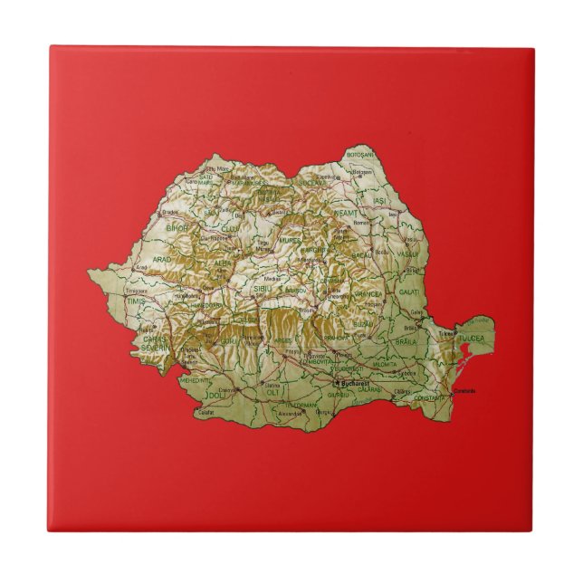 Bloco de Mapa da Roménia (Frente)