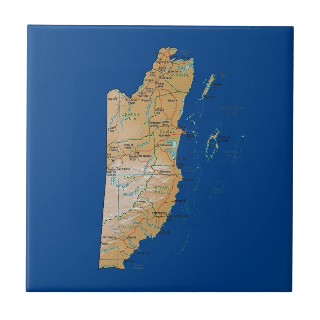 Bloco de Mapa de Belize (Frente)