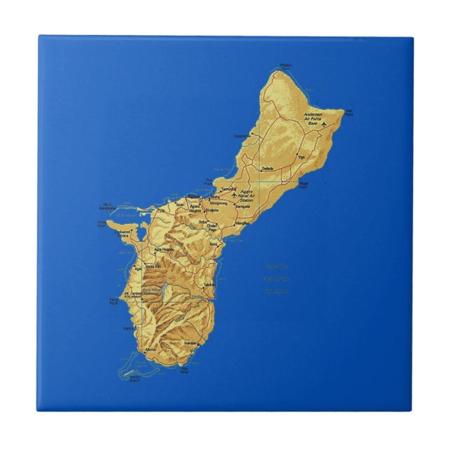 Bloco de Mapa de Guam (Frente)