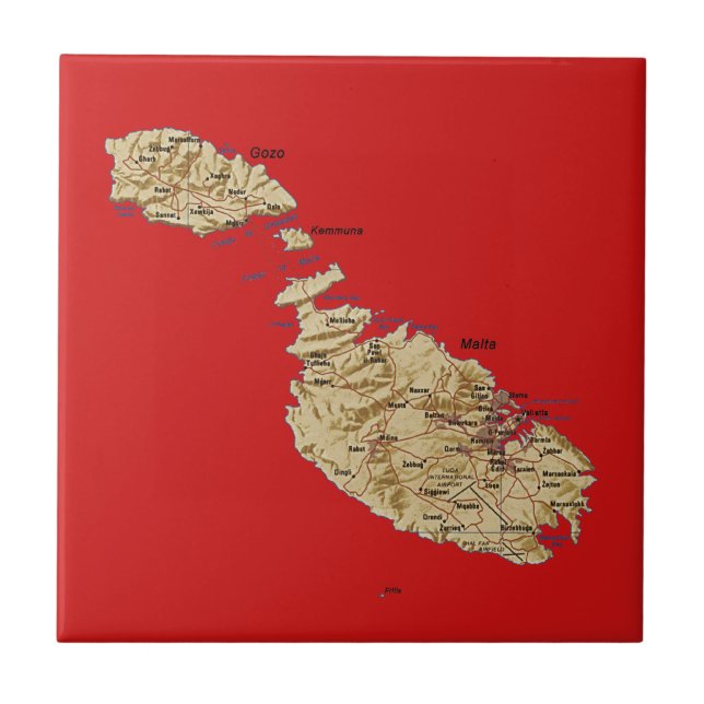 Bloco de Mapa de Malta (Frente)