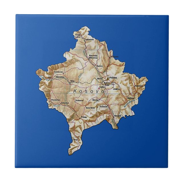 Bloco de Mapa do Kosovo (Frente)