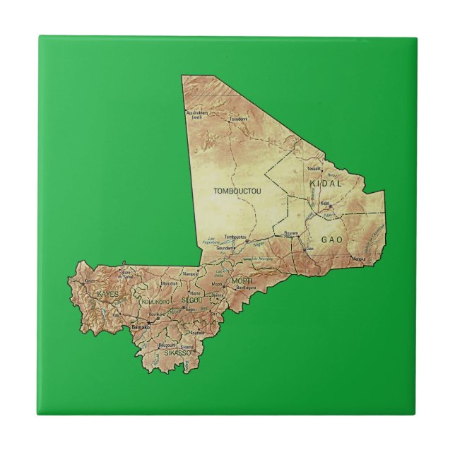 Bloco de Mapa do Mali (Frente)
