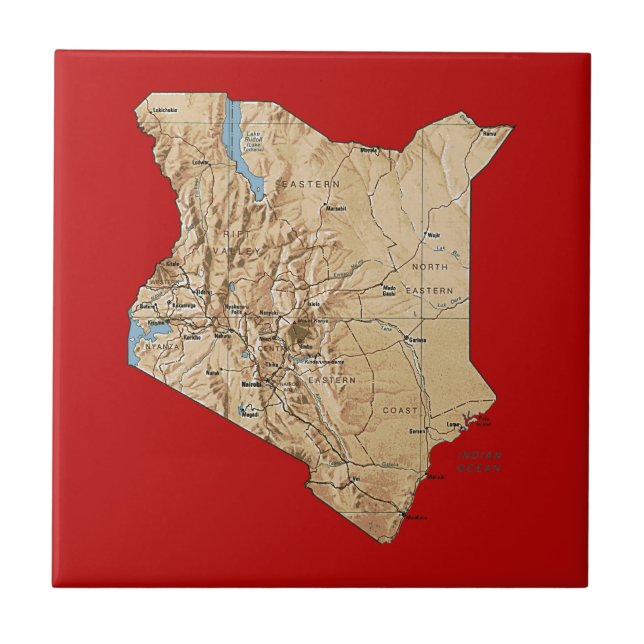 Bloco de Mapa do Quênia (Frente)