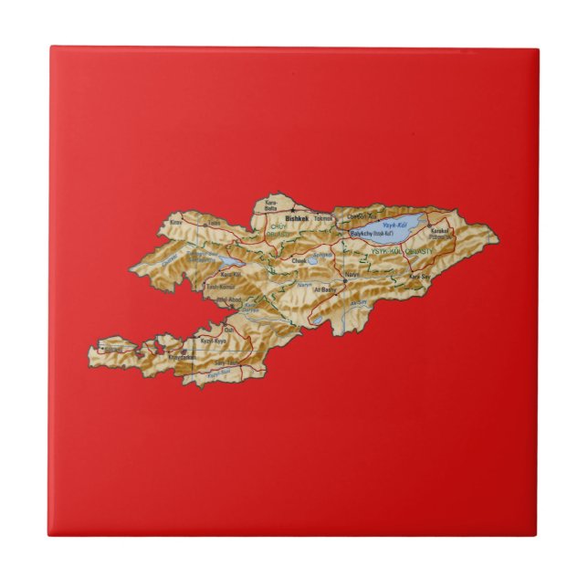 Bloco de Mapa do Quirguistão (Frente)