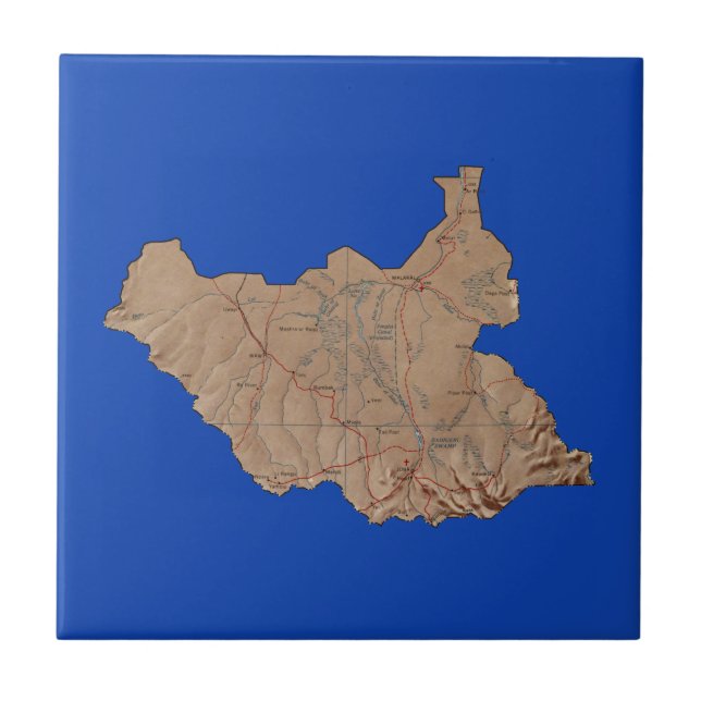 Bloco de Mapa do Sudão do Sul (Frente)