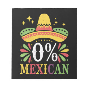 Bloco De Notas 0% Mexicano Zero% Porcentagem Engraçada Cinco De M