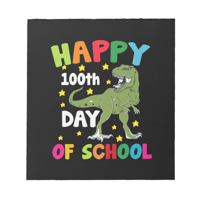 Bloco De Notas 100 Dias De Escola Trex 100º Dia de Escola  (Frente)
