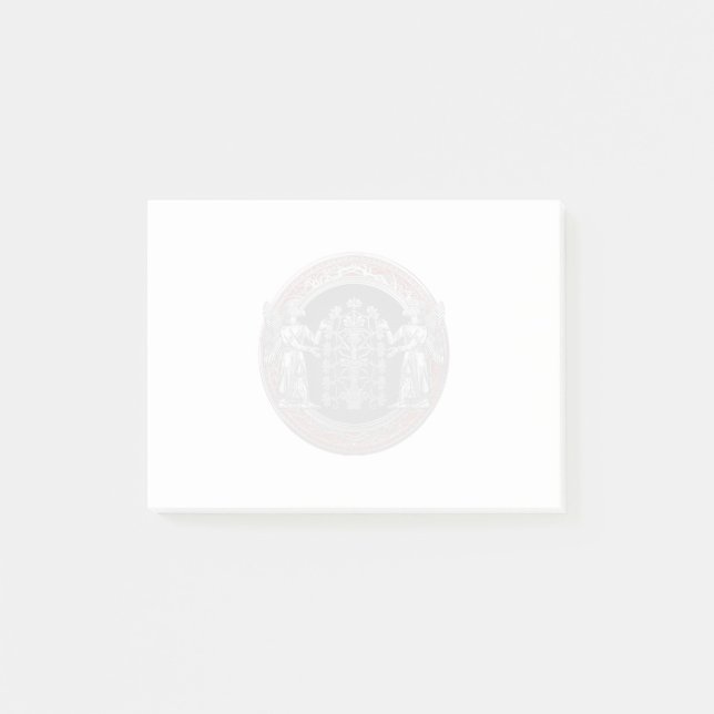 Bloco De Notas [100] Duas Ninurtas prateadas com árvore da vida (Frente)