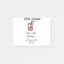 Bloco De Notas 10th Shake 10th feliz aniversário, milkshake scrib
