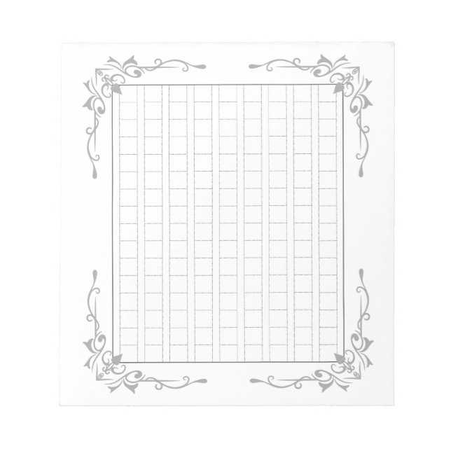 Bloco De Notas 144字：飾り原稿用紙＜灰＞[gr02]  (Frente)