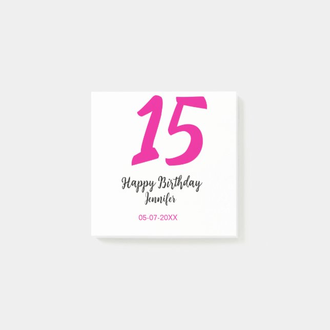 Bloco De Notas 15 aniversário quiencenera adicionar data ano mode (Frente)