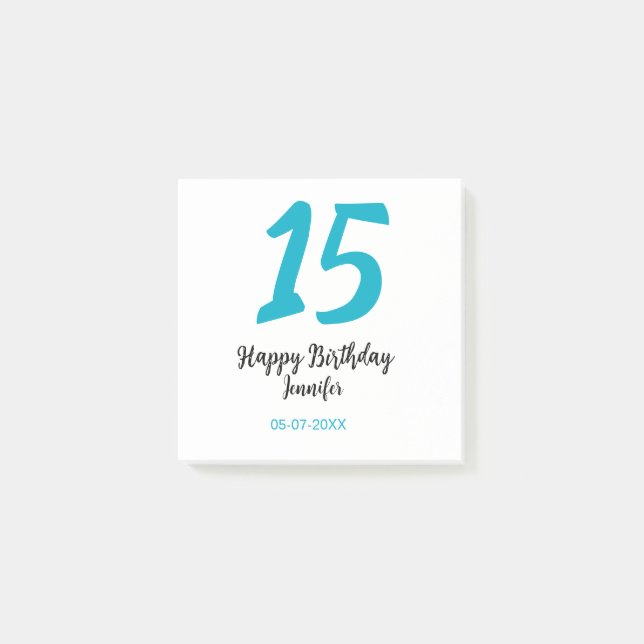 Bloco De Notas 15 aniversário quiencenera adicionar data ano temp (Frente)