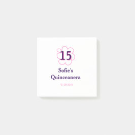 Bloco De Notas 15 quinceanera feliz aniversário rosa púrpura