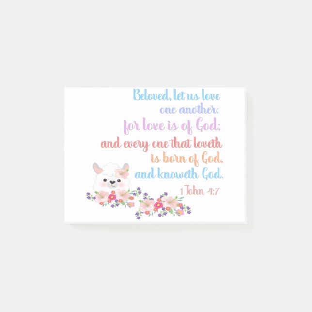 Bloco De Notas 1João4:7 Versículo Bíblico (Frente)