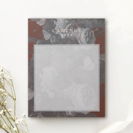 Bloco De Notas 2026 Floral Chic Tipografia Artística Tijolo Verme