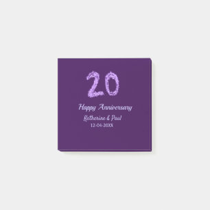 Bloco De Notas 20 feliz aniversário adicionar nome do casal data 