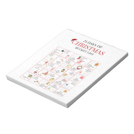 Bloco De Notas 25 Days of Christmas Bucket List Art
