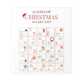 Bloco De Notas 25 Days of Christmas Bucket List Art