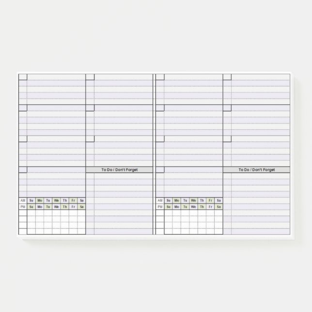 Bloco De Notas 2 por Página Semanal Não Atualizada (Frente)