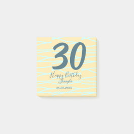 Bloco De Notas 30th birthday add name date year yellow blue paste