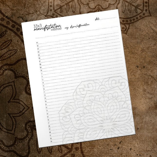 Bloco De Notas 33x3 Método de Manifestação, Lei de Atração (Criador carregado)