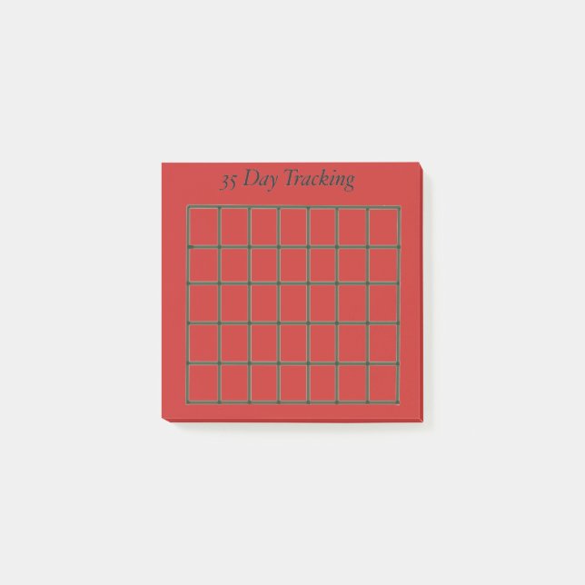 Bloco De Notas 35 Day Tracking Red Sticky Note (Frente)