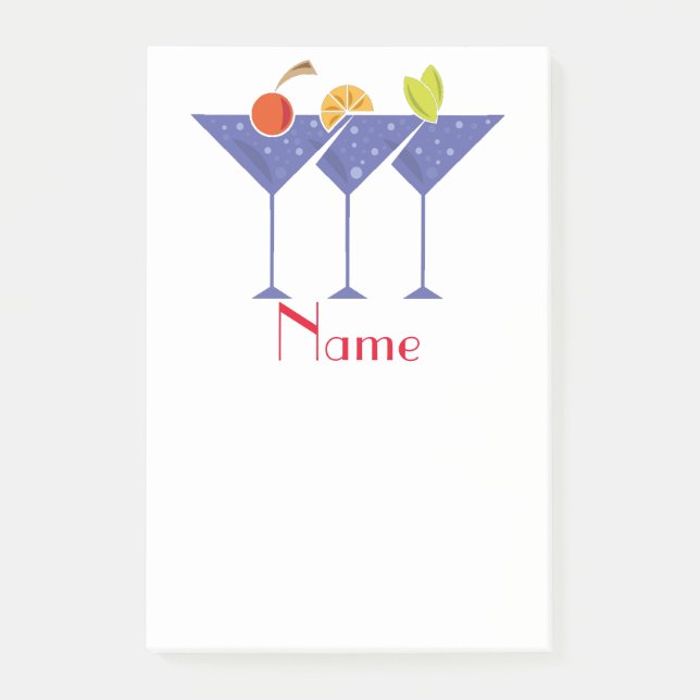 Bloco De Notas 3 Cocktails Martini Thunder_Cove (Frente)